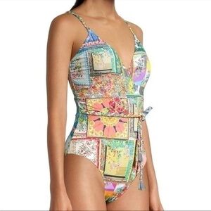 NEW JOHNNY WAS Fleur Braided Wrap One Piece swimsuit